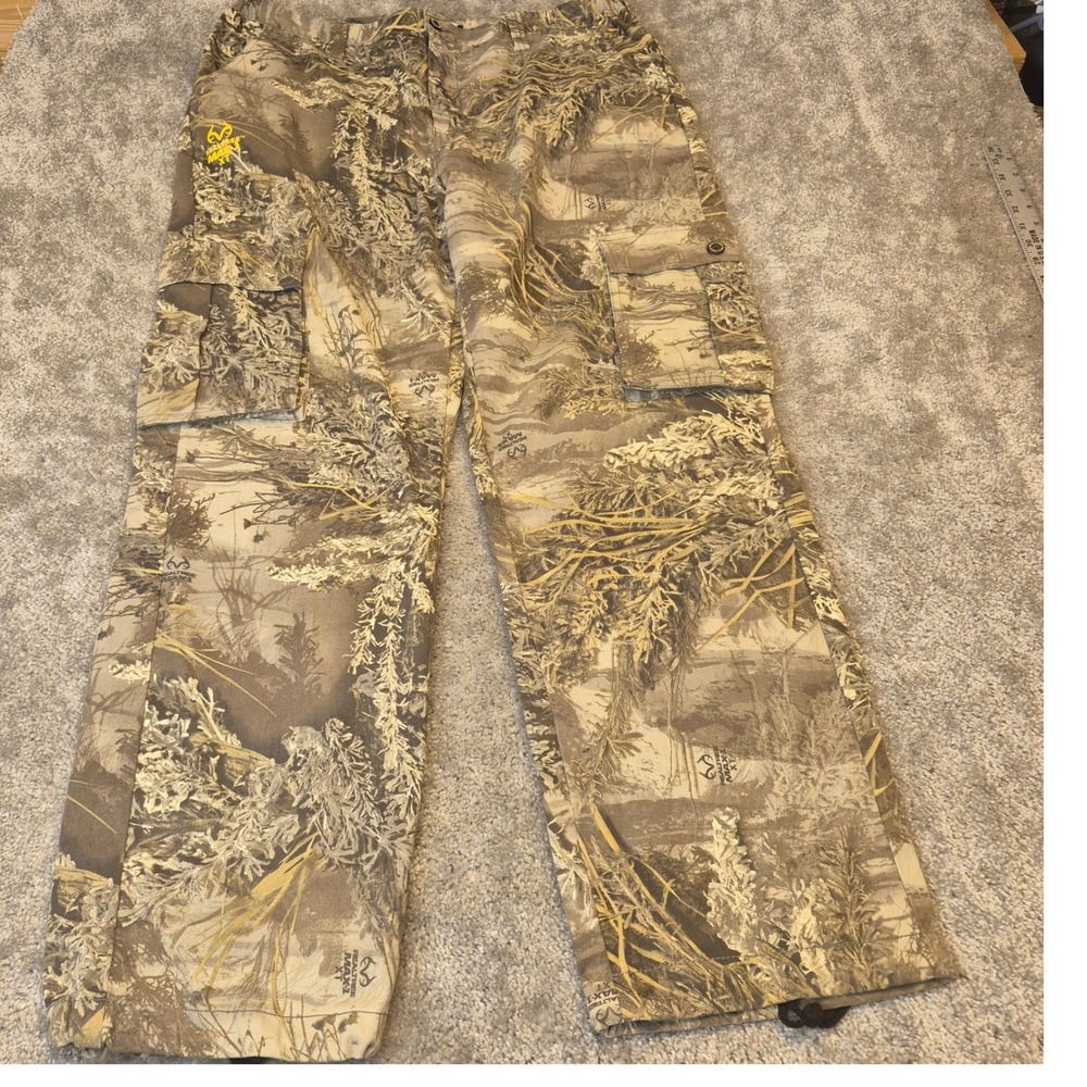 Realtree MAX-1 XT Camo‎ Cargo Pants Mens 36-38 Large Tan Brown Hunting Outdoors